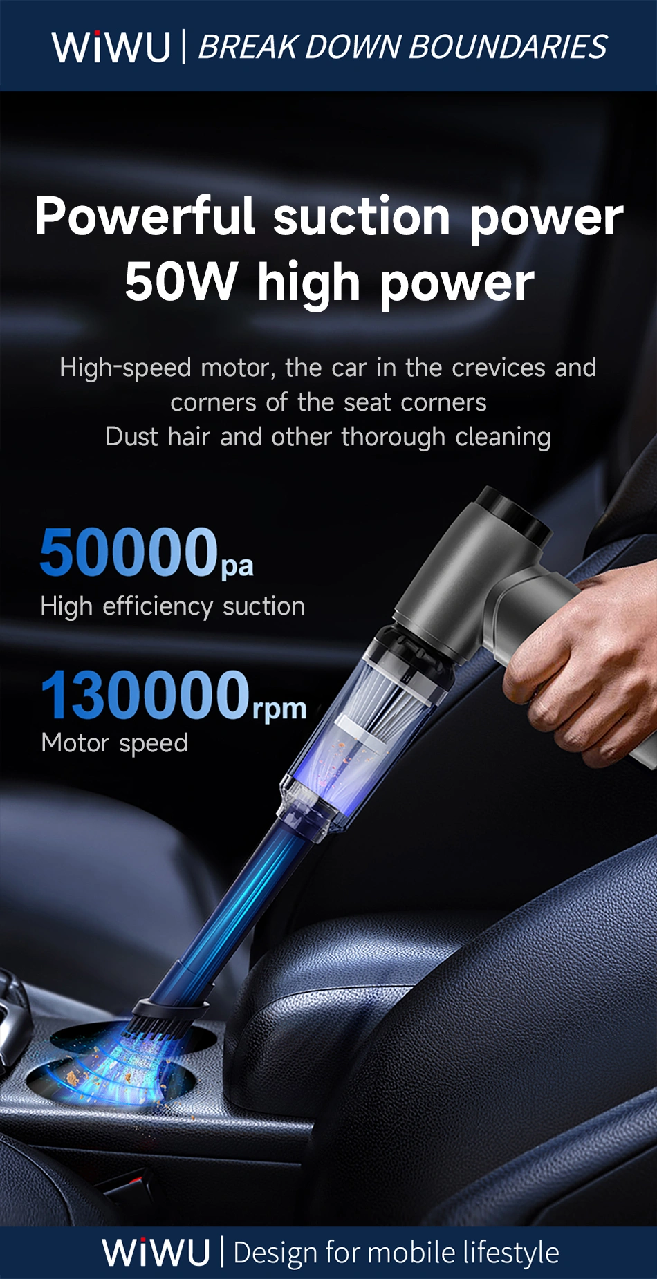 WiWU FS015 5-in-1 Ultra Speed Fan 4000mAh Wireless Blower