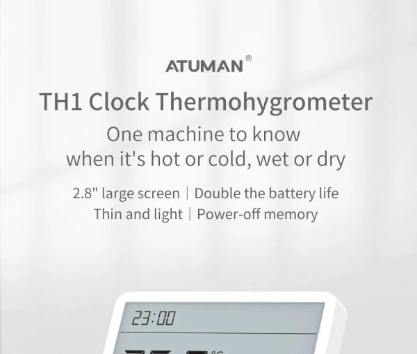 Xiaomi Atuman TH1 Clock Thermohygrometer Digital Temperature Humidity Sensor 3.67inch LCD Display Home Thermometer