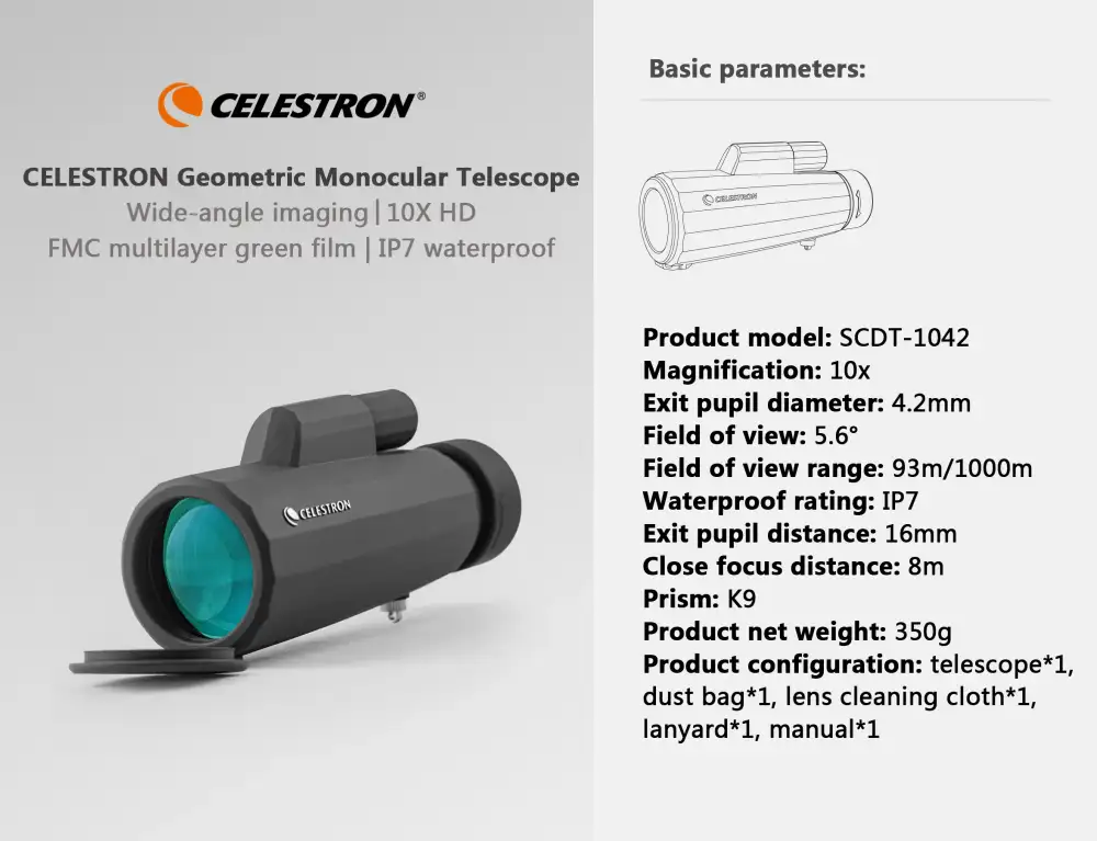 Xiaomi CELESTRON 10X HD Geometric Monocular Telescope