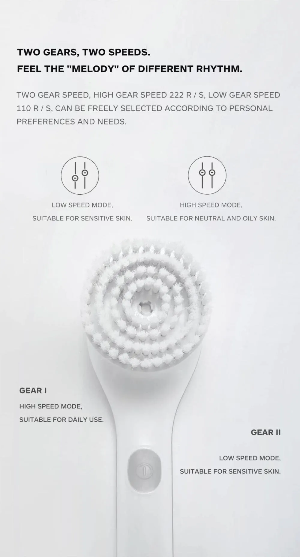 Xiaomi Doco Electric Bath Cleaning Brush Rechargeable BC001 – Waterproof Body Scrubber with 2-Speed Settings