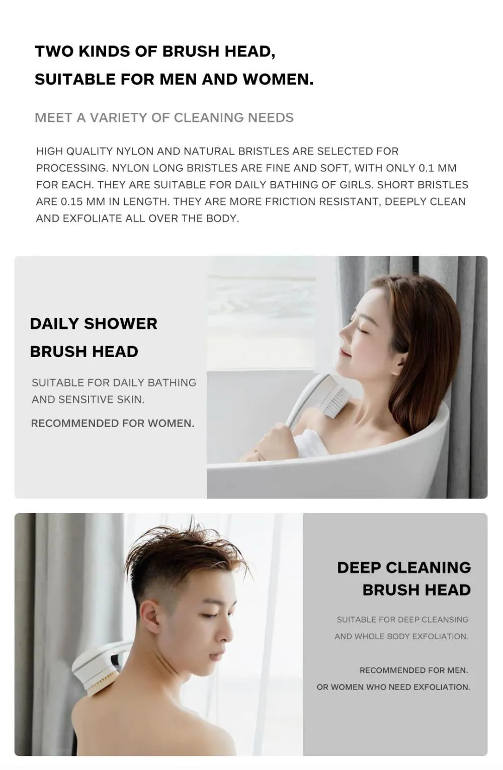 Xiaomi Doco Electric Bath Cleaning Brush Rechargeable BC001 – Waterproof Body Scrubber with 2-Speed Settings