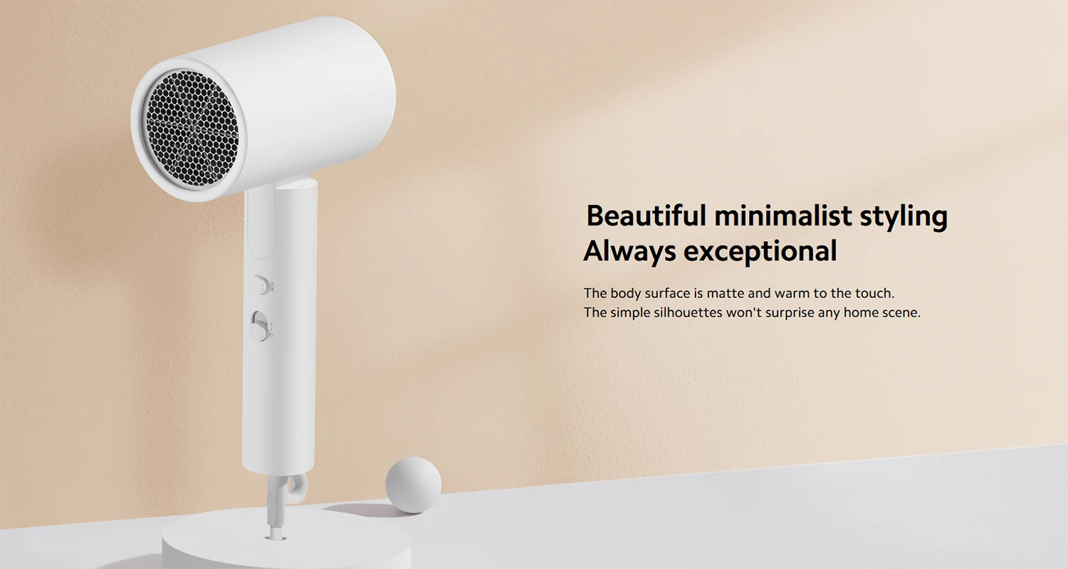 Xiaomi Mijia H101 Hair Dryer 1600W – Foldable, Lightweight, Negative Ion Hair Protection