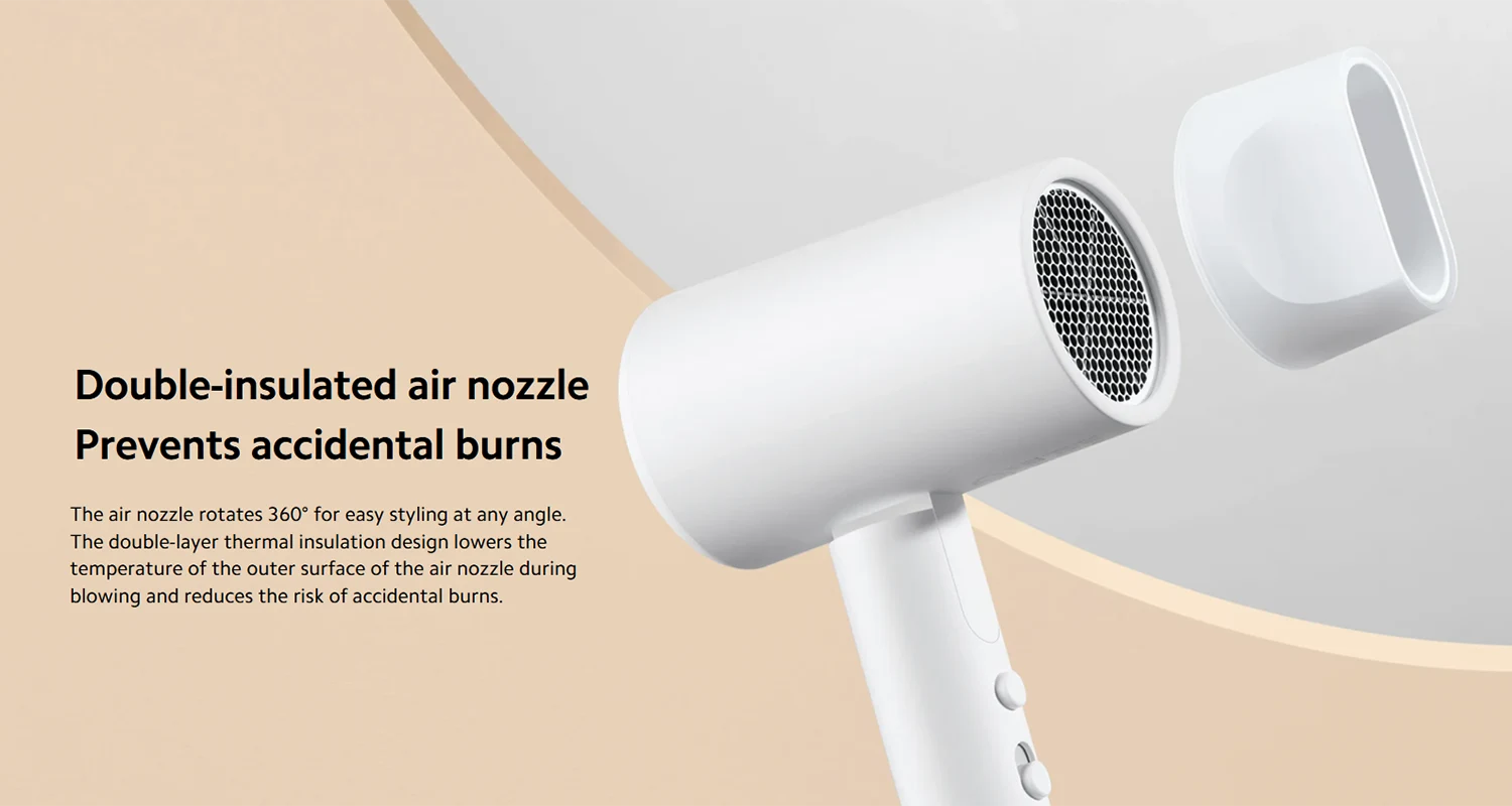 Xiaomi Mijia H101 Hair Dryer 1600W – Foldable, Lightweight, Negative Ion Hair Protection