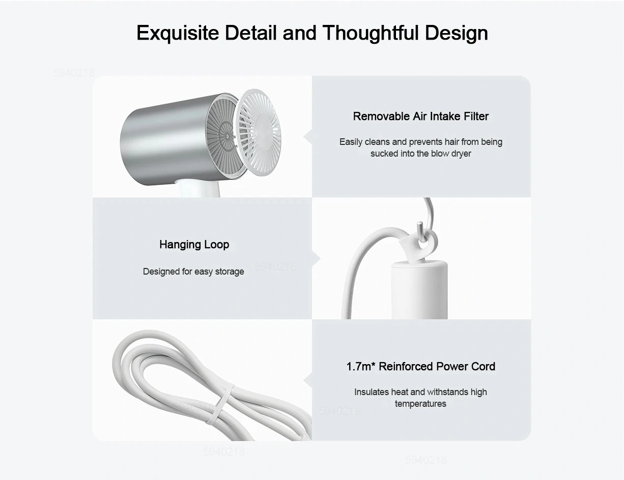 Xiaomi Mijia H500 Water Ion Hair Dryer 1800W – Fast Drying, Ionic Hair Care, Quiet Design