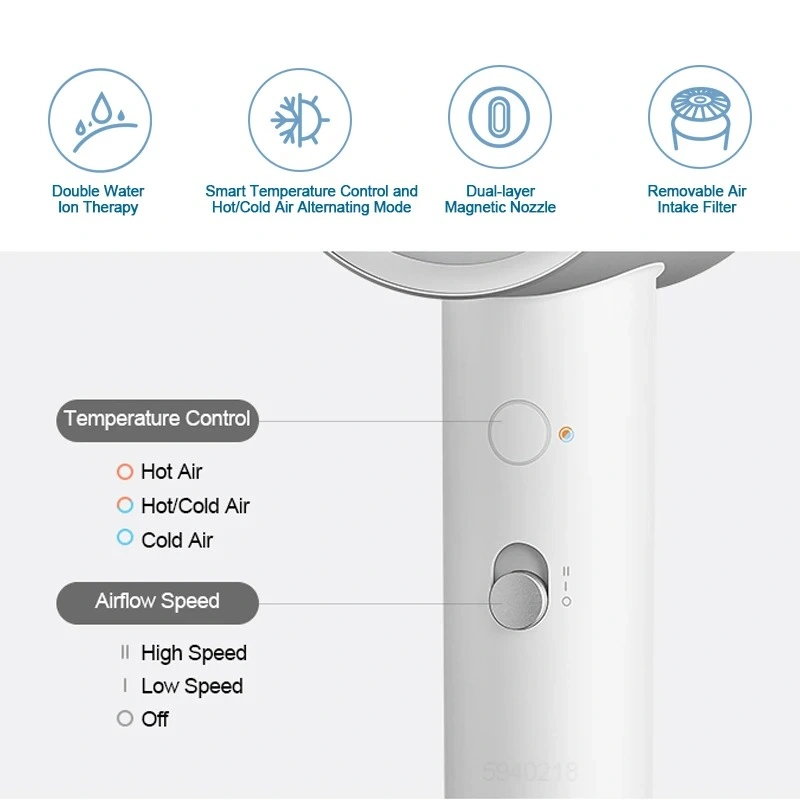 Xiaomi Mijia H500 Water Ion Hair Dryer 1800W – Fast Drying, Ionic Hair Care, Quiet DesignXiaomi Mijia H500 Water Ion Hair Dryer 1800W – Fast Drying, Ionic Hair Care, Quiet Design