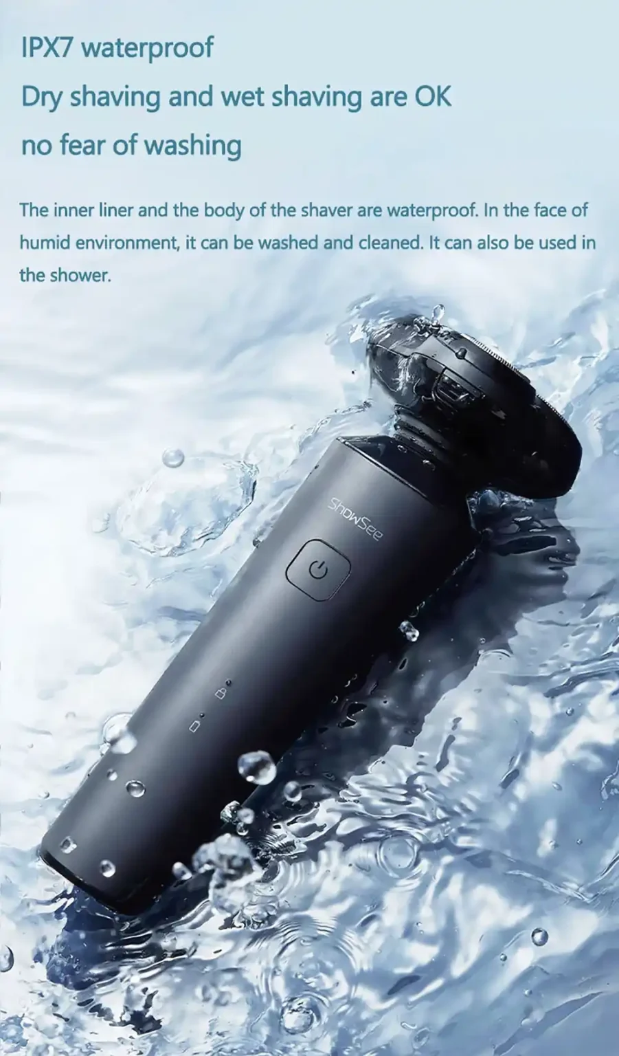 Xiaomi ShowSee F303 Electric Shaver with 500W Motor, Double-Ring Blade, and Waterproof IPX7 Design

