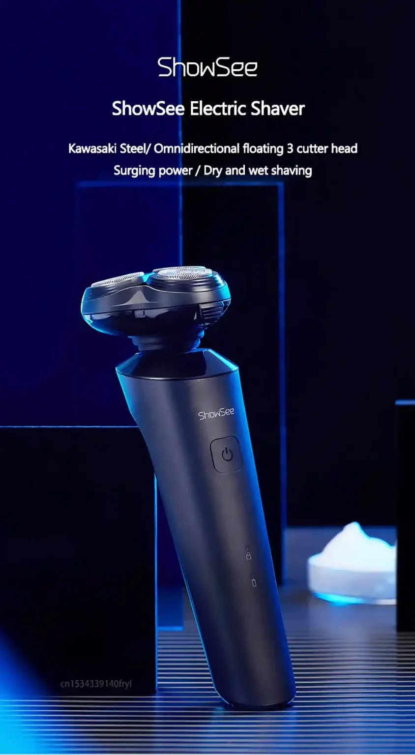 Xiaomi ShowSee F303 Electric Shaver with 500W Motor, Double-Ring Blade, and Waterproof IPX7 Design

