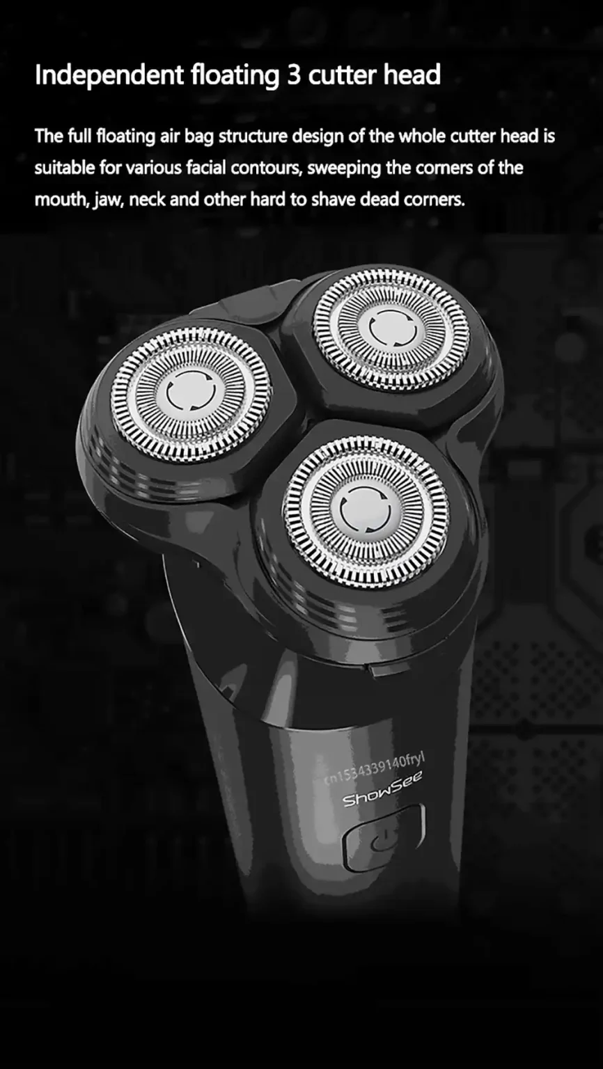 Xiaomi ShowSee F303 Electric Shaver with 500W Motor, Double-Ring Blade, and Waterproof IPX7 Design

