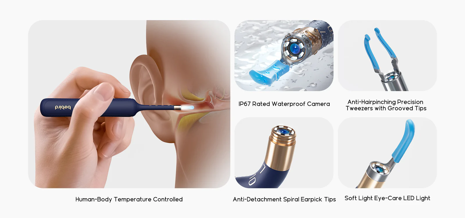 Bebird EarSight Plus smart visual ear cleaner camera with detachable tweezers and 10MP HD lens for safe earwax removal

