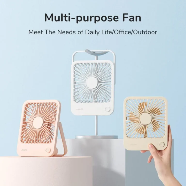 jisulife FA26 Ultra-Thin Rechargeable Desktop Fan – 4500mAh USB Type-C Quiet Cooling