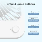 jisulife FA26 Ultra-Thin Rechargeable Desktop Fan – 4500mAh USB Type-C Quiet Cooling