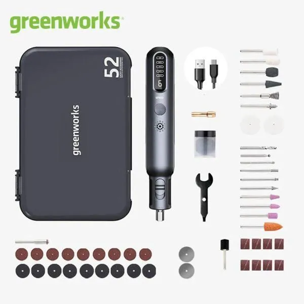 Greenworks 8V Rotary Tool Kit with 52 Accessories