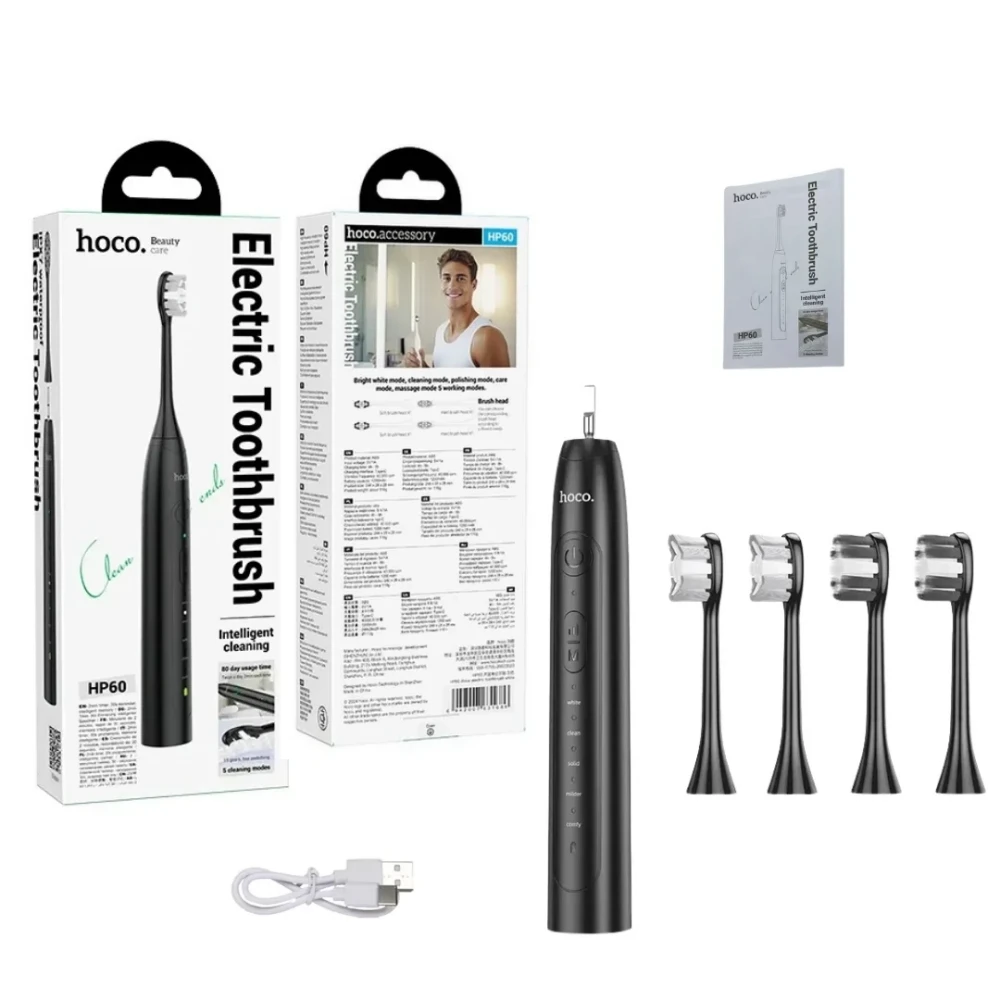hoco-hp60-electric-toothbrush-sonic-usb-c-rechargeable-waterproof-long-battery-oral-care