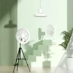 JISULIFE FA17 Outdoor LED Ceiling Fan with Tripod Stand and LED Light – 12000mAh Rechargeable Camping Fan