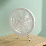 JISULIFE FA17 Outdoor LED Ceiling Fan with Tripod Stand and LED Light – 12000mAh Rechargeable Camping Fan