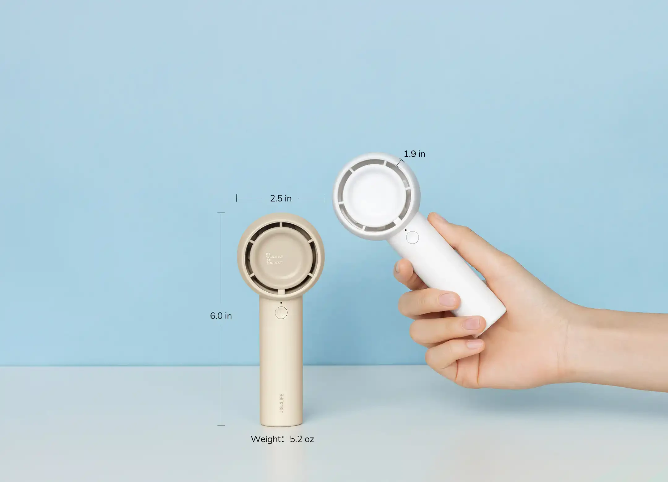 JISULIFE FA42 Super Mini Turbo Fan 2000mAh – Handheld Pocket Fan with Powerful Air Jet Cooling