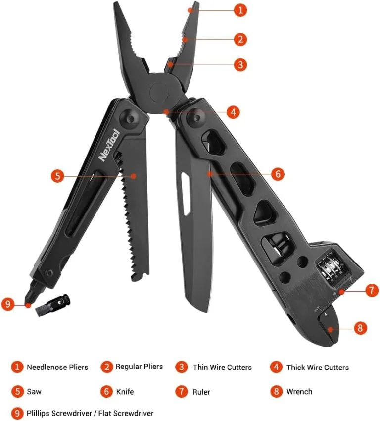 NexTool 9-in-1 Multi-function Wrench Knife Folding Tool for Outdoor and DIY Use