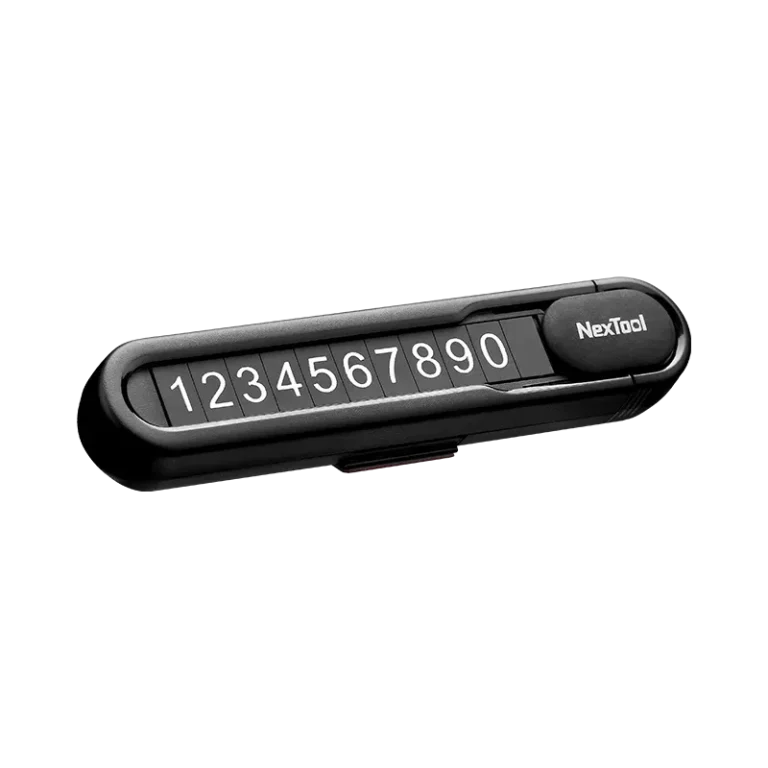 Nextool NE20140 Multifunctional Parking Plate with hidden number display, window breaker, and seat belt cutter