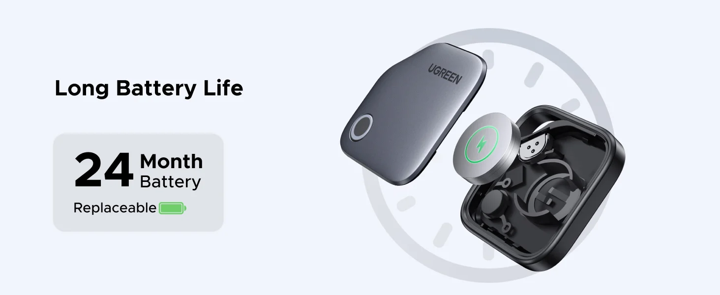 UGREEN FineTrack Smart Finder Bluetooth Tracker for iPhone – Loud Alarm, Waterproof, 2-Year Battery