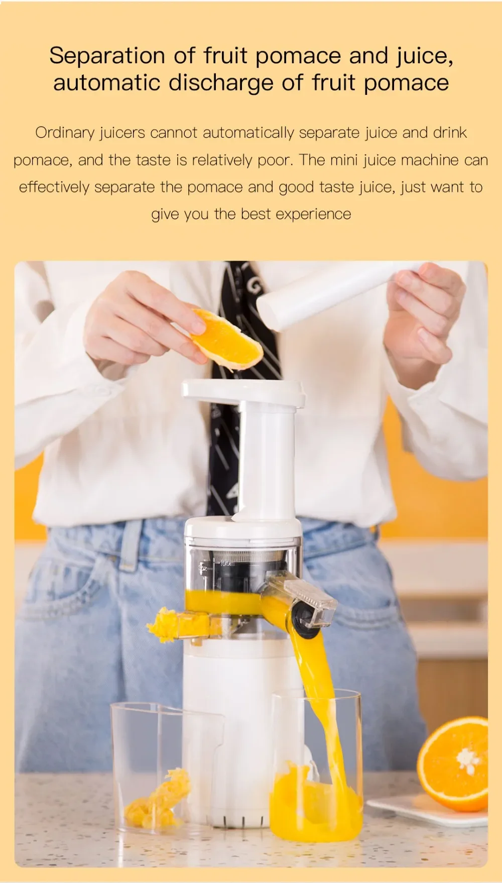 Xiaomi BJ08 Bud Portable Mini Slow Juicer Blender – No-Water, Low Noise, Compact Design