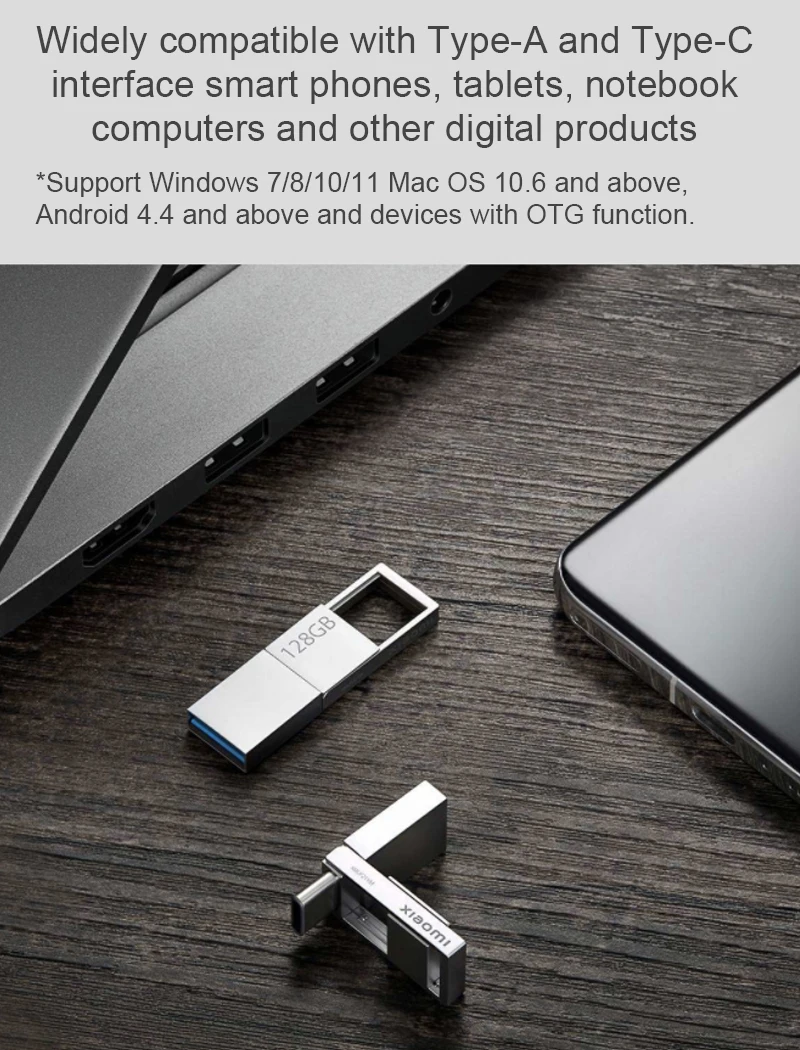 Xiaomi Dual Interface USB 3.2 Gen1 Flash Drive 128GB with Type-A and Type-C Connectors