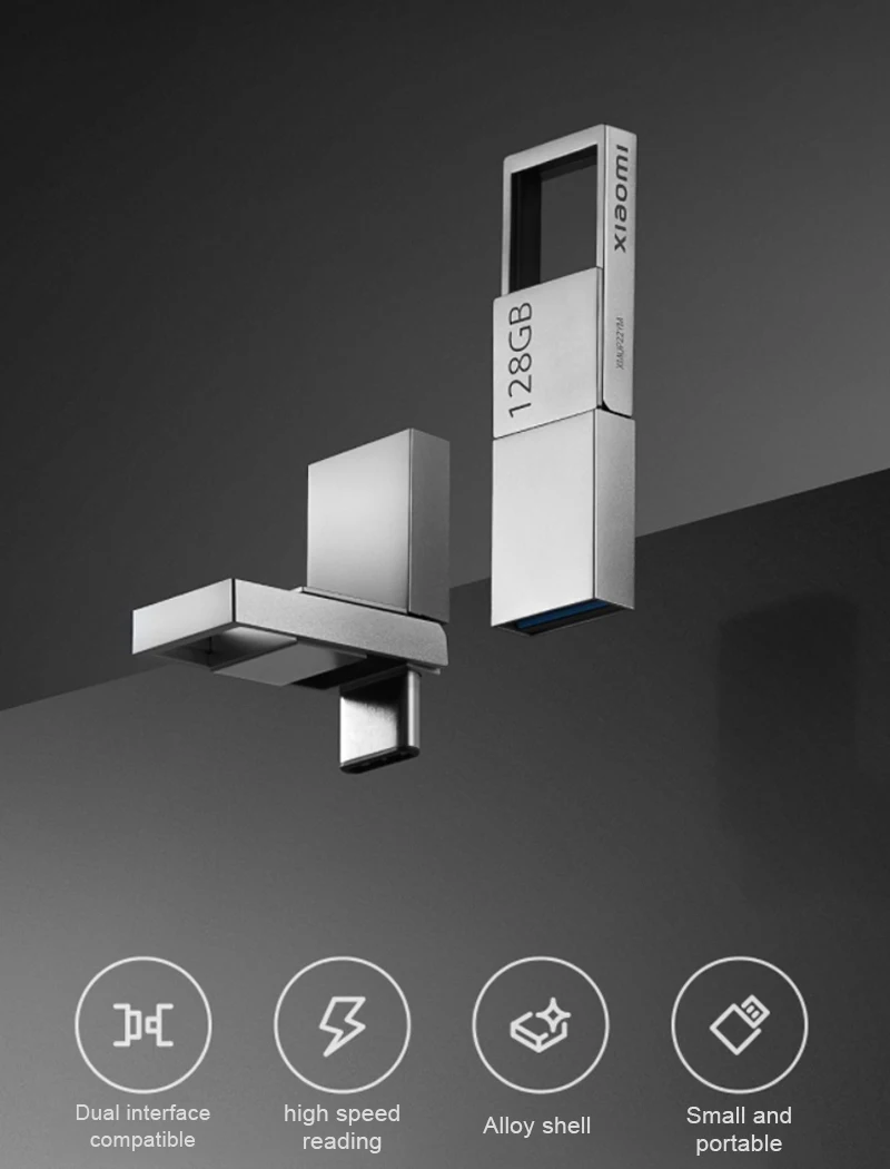 Xiaomi Dual Interface USB 3.2 Gen1 Flash Drive 128GB with Type-A and Type-C Connectors