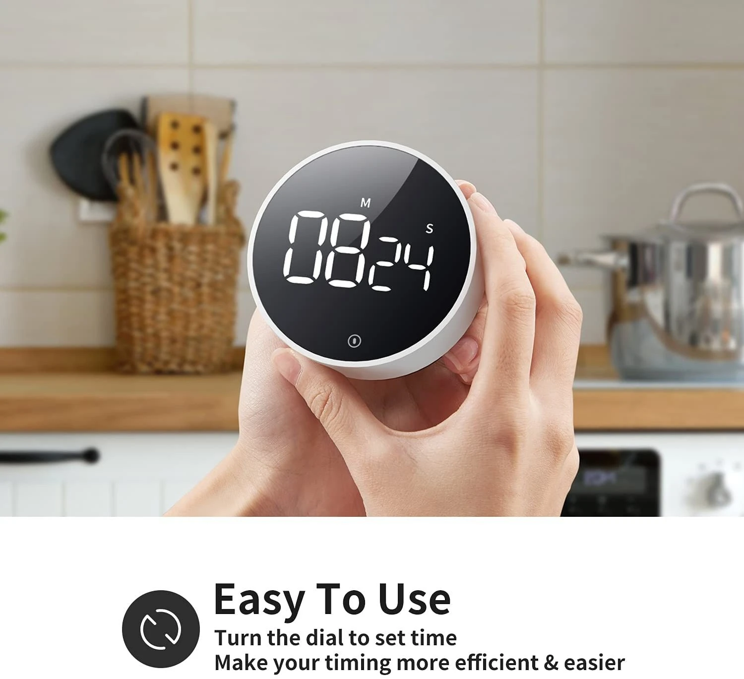 Xiaomi MIIIW Comfort Whirling Timer with Rotating Dial, LED Display and Magnetic Back for Kitchen and Study Use