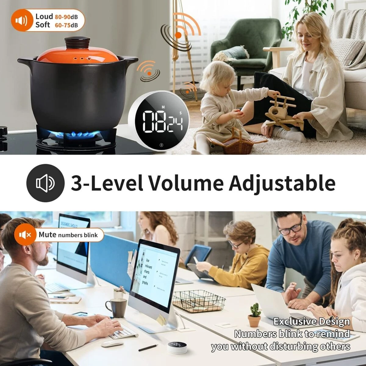 Xiaomi MIIIW Comfort Whirling Timer with Rotating Dial, LED Display and Magnetic Back for Kitchen and Study Use