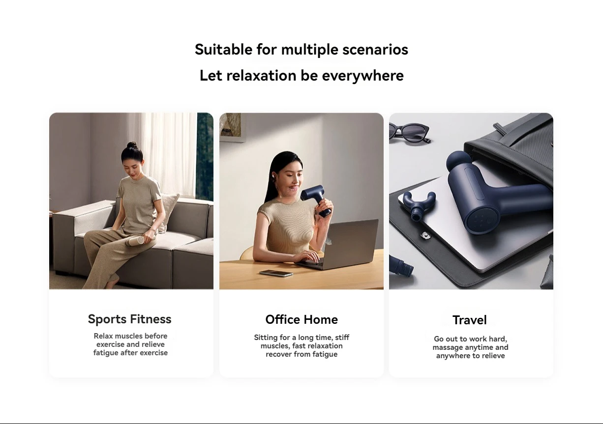 Xiaomi Mijia Fascia Gun 3 Muscle Massage Gun with Dual Mode, 25KG Thrust, and 3 Massage Heads