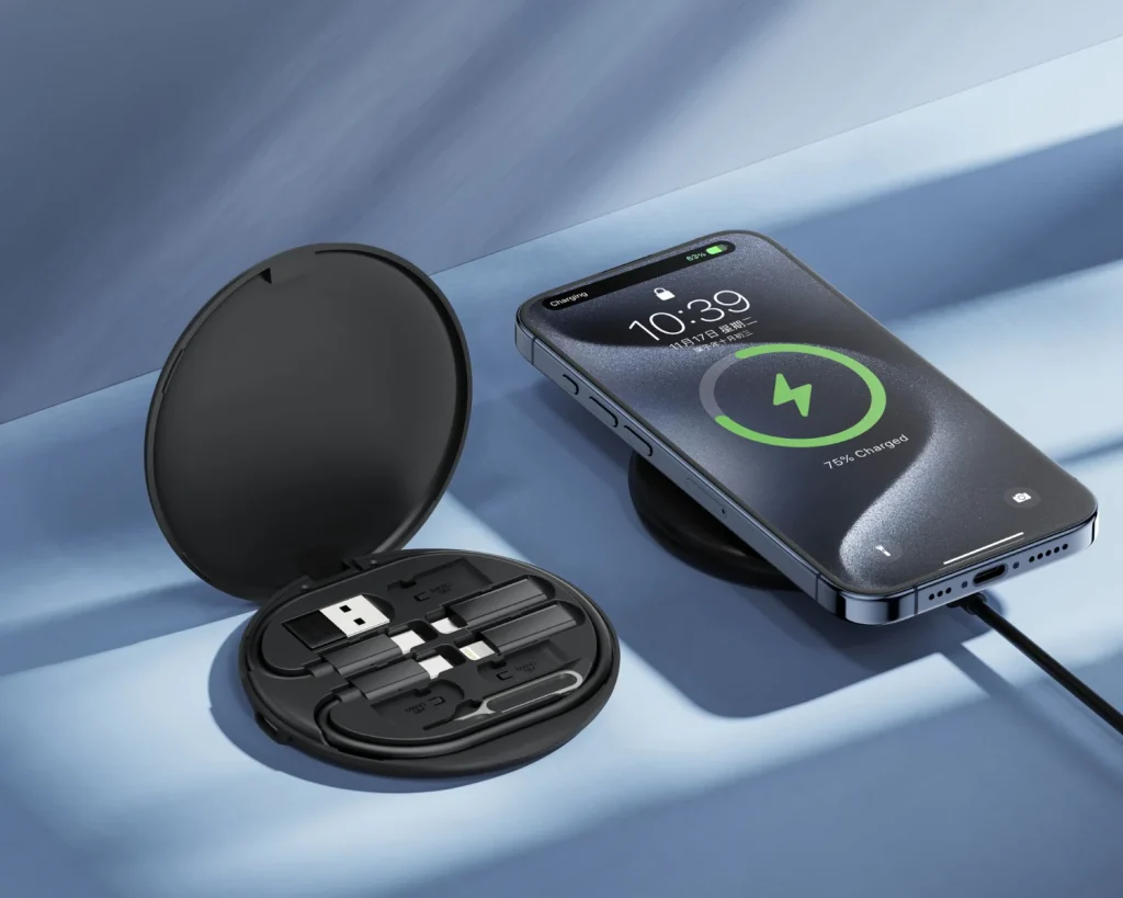 XO CX031 Family Box with 15W Magnetic Wireless Charger and Multi-Port Adapter Kit in Black