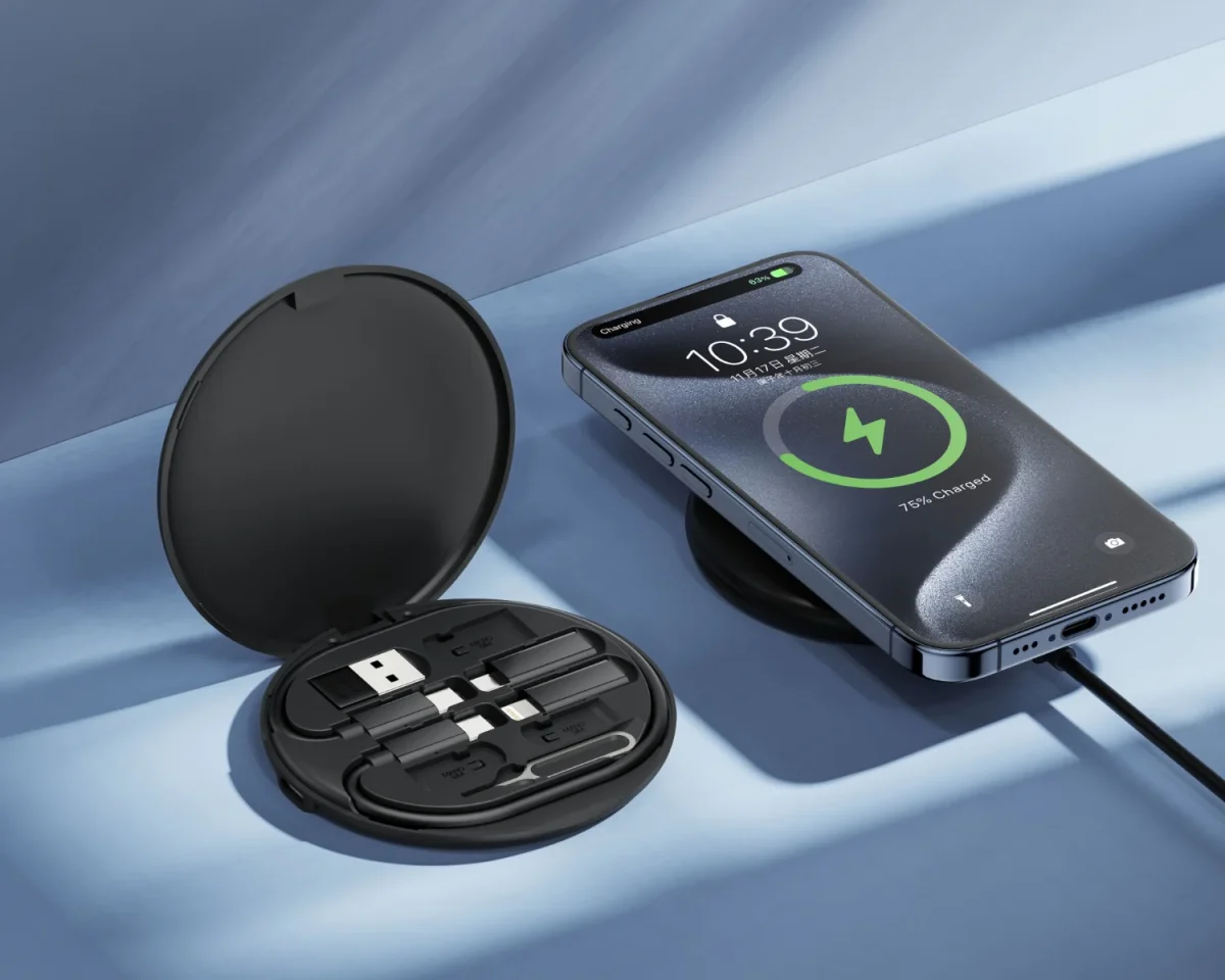 XO CX031 Family Box with 15W Magnetic Wireless Charger and Multi-Port Adapter Kit in Black
