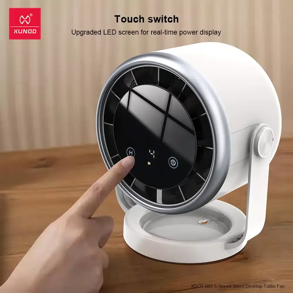 XUNDD XDOT-066 Silent Desktop Turbo Fan with USB and 3600mAh Battery