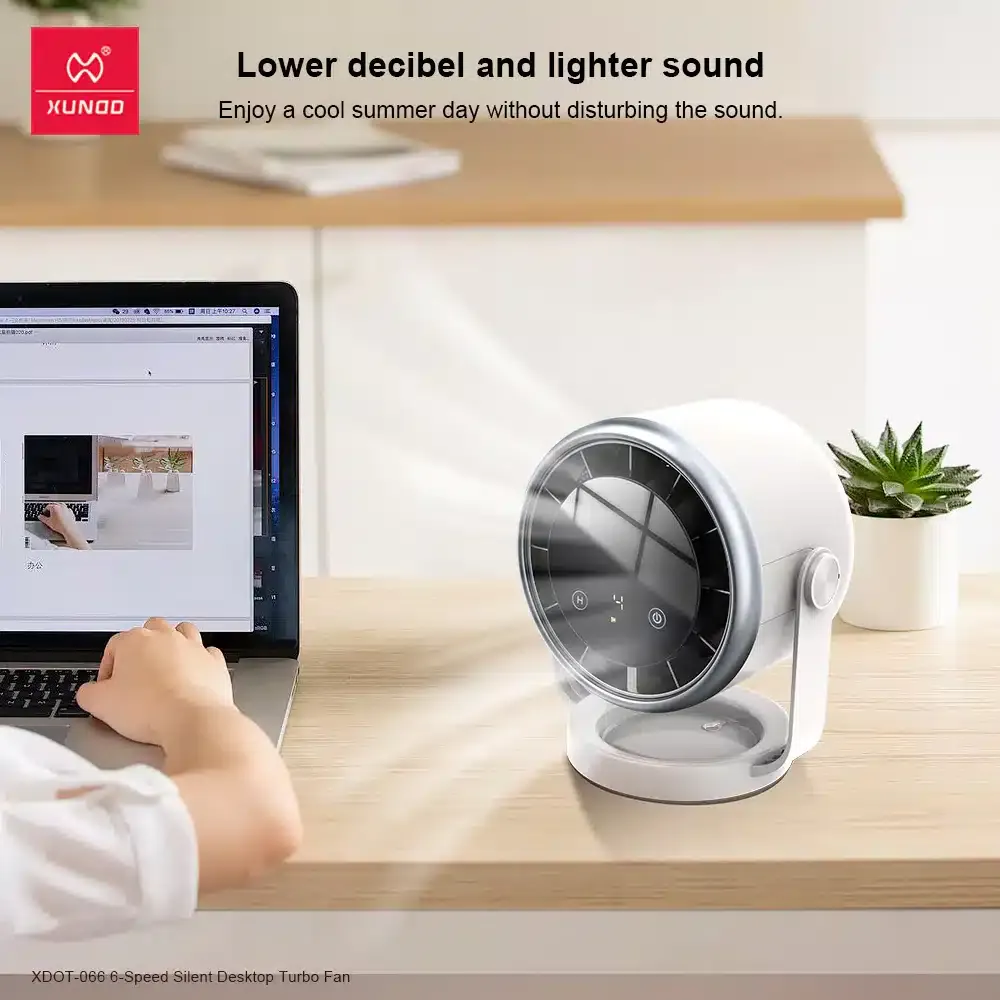 XUNDD XDOT-066 Silent Desktop Turbo Fan with USB and 3600mAh Battery