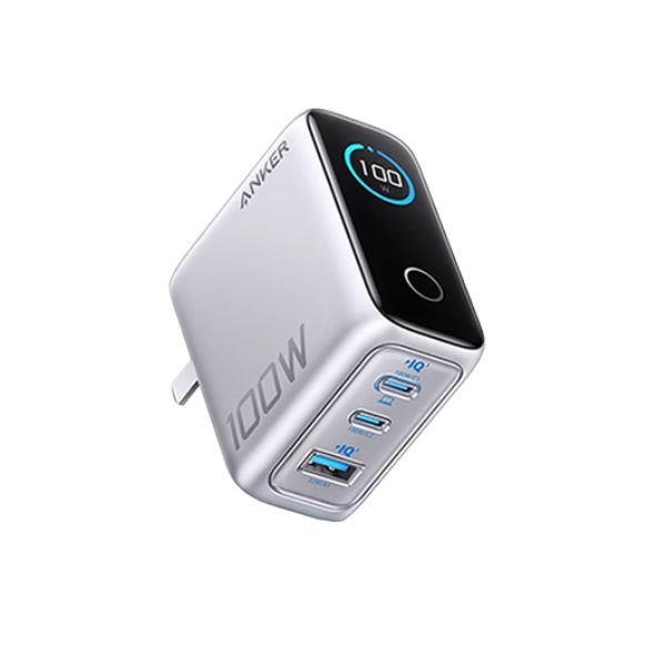 Anker 100W Smart Display Charger Lite Triple-Port Power PD PPS QC UFCS Fast Charging Adapter