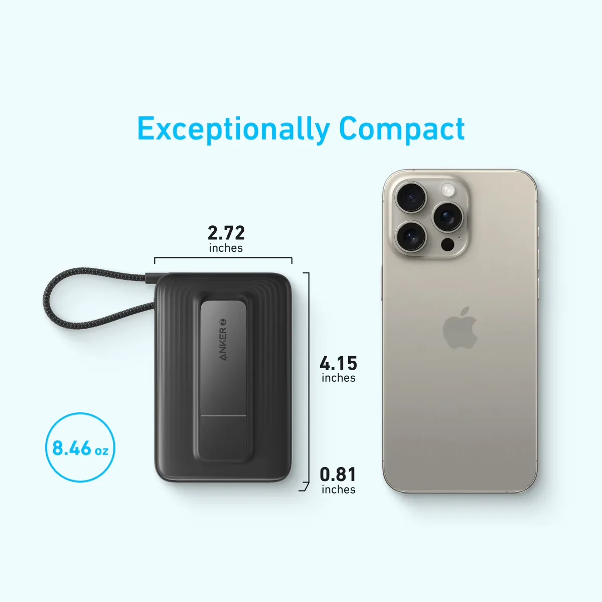 Anker Zolo 10000mAh 30W Power Bank with USB-C and Wireless Charging – A1685