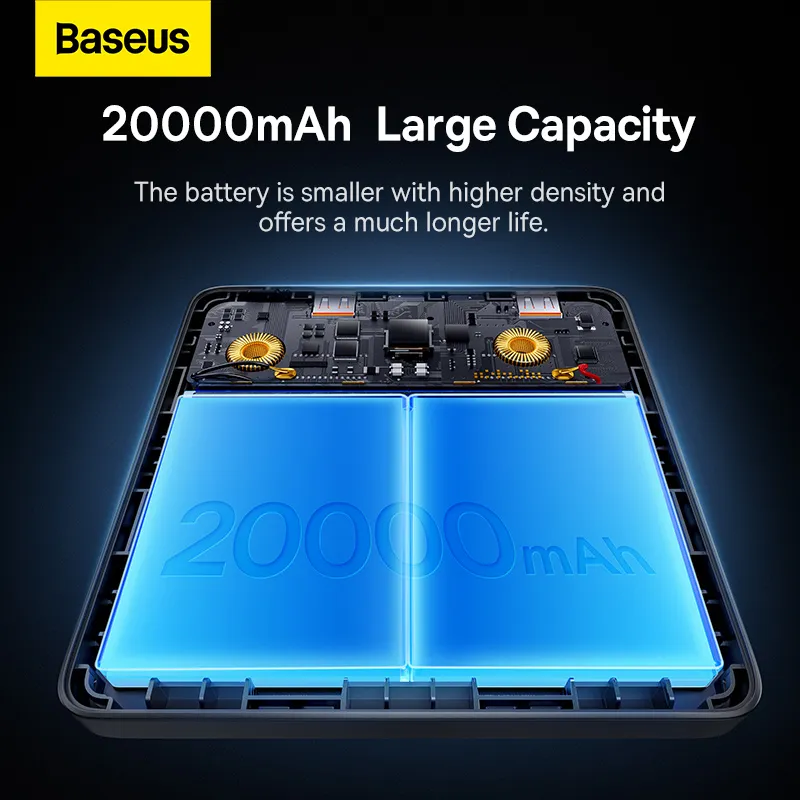 Baseus Blade HD Edition 100W 20000mAh Ultra-Thin Power Bank with Digital Display – Black