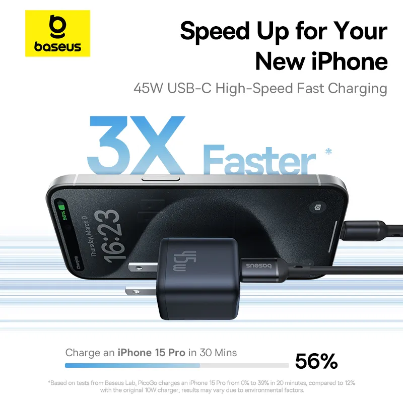 Baseus-GaN6-Pro-45W-Fast-Charger-USB-C-PD-Adapter-iPhone-15-16-MacBook-Black