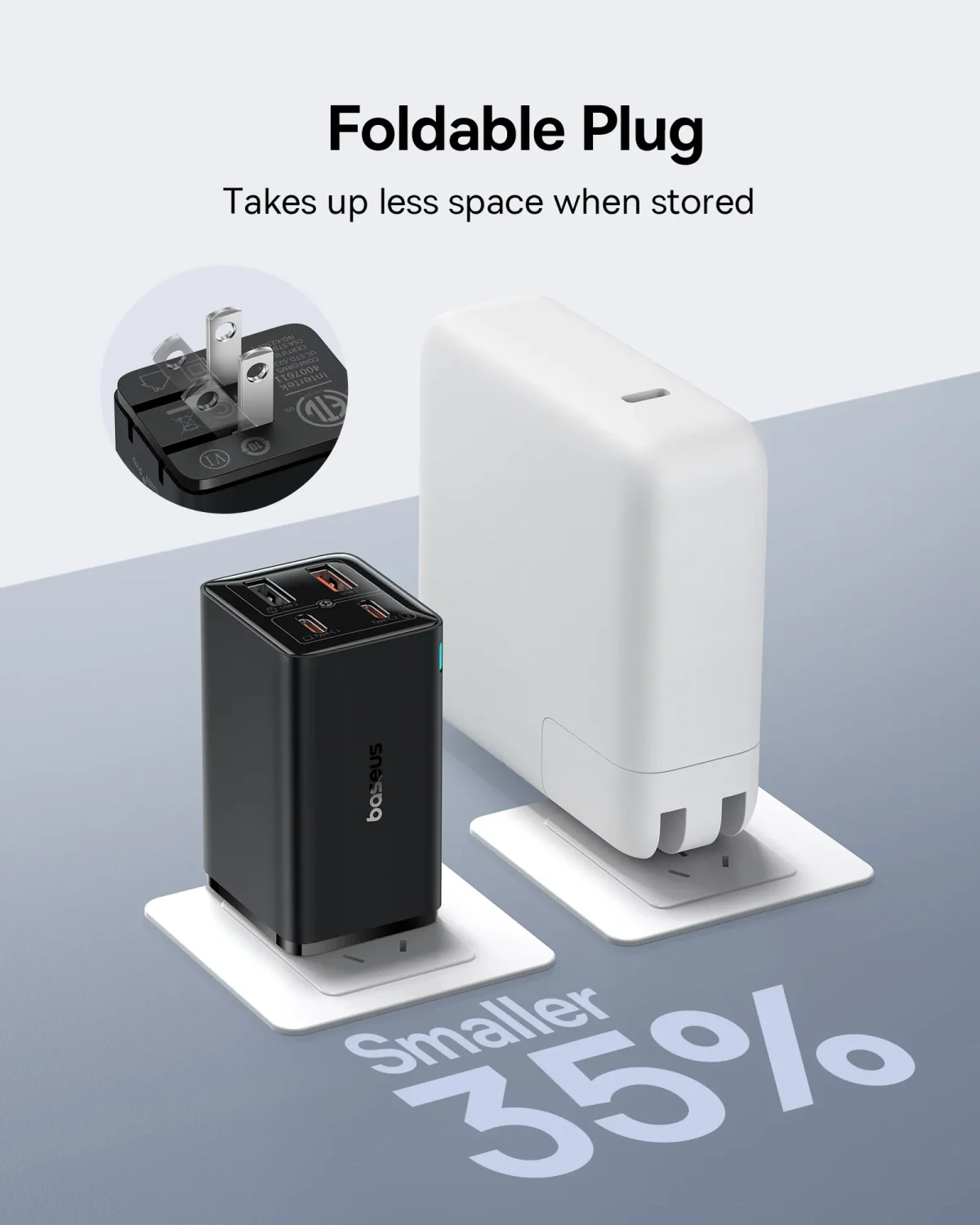 Baseus GaN6 Pro 65W Fast Charger 2C+2U USB Type-C & A Adapter for MacBook, iPhone, Samsung - Image 4