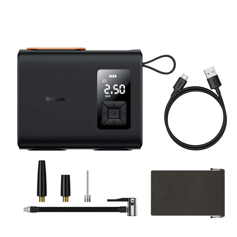 Baseus Inflator Mega Energy Pump Dual Cylinder Wireless Tire Pumper CRNL060001 with LCD Display