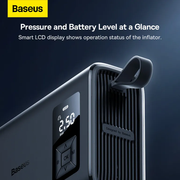 Baseus Inflator Mega Energy Pump Dual Cylinder Wireless Tire Pumper CRNL060001 with LCD Display