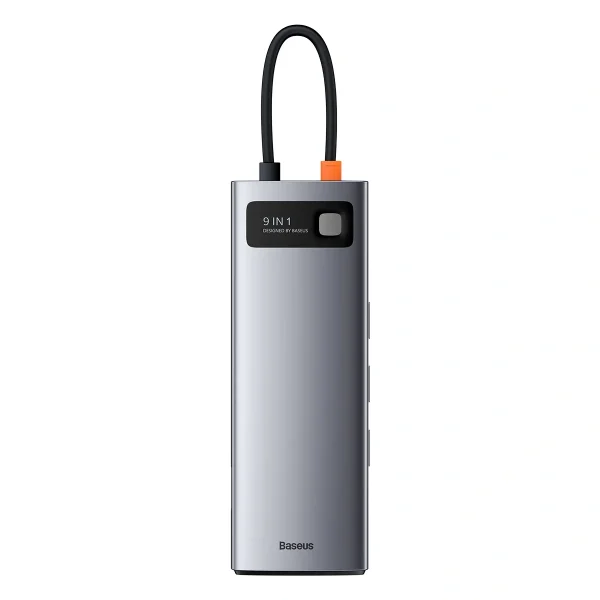 Baseus Metal Gleam 9-in-1 Type-C Hub with HDMI, VGA, USB 3.0, RJ45, and SD card reader