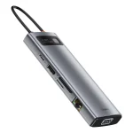 Baseus Metal Gleam 9-in-1 Type-C Hub with HDMI, VGA, USB 3.0, RJ45, and SD card reader