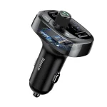 Baseus S09 T-Type Bluetooth Car Charger with FM Transmitter, Dual USB Ports, Handsfree Call, and MP3 Playback