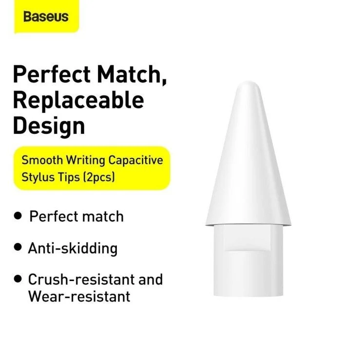 Baseus Smooth Writing Capacitive Stylus Tips 2PCs SXBC010002 – Replaceable, Precision-Tuned, Durable Stylus Tips for Apple & Baseus Stylus Pens