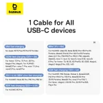 Baseus Flash 2 100 W USB‑A to USB‑C fast‑charging cable 2 m black nylon braided