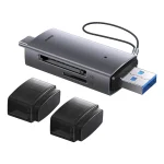 Baseus Dual USB-A & Type-C Card Reader for SD and TF Cards – Grey