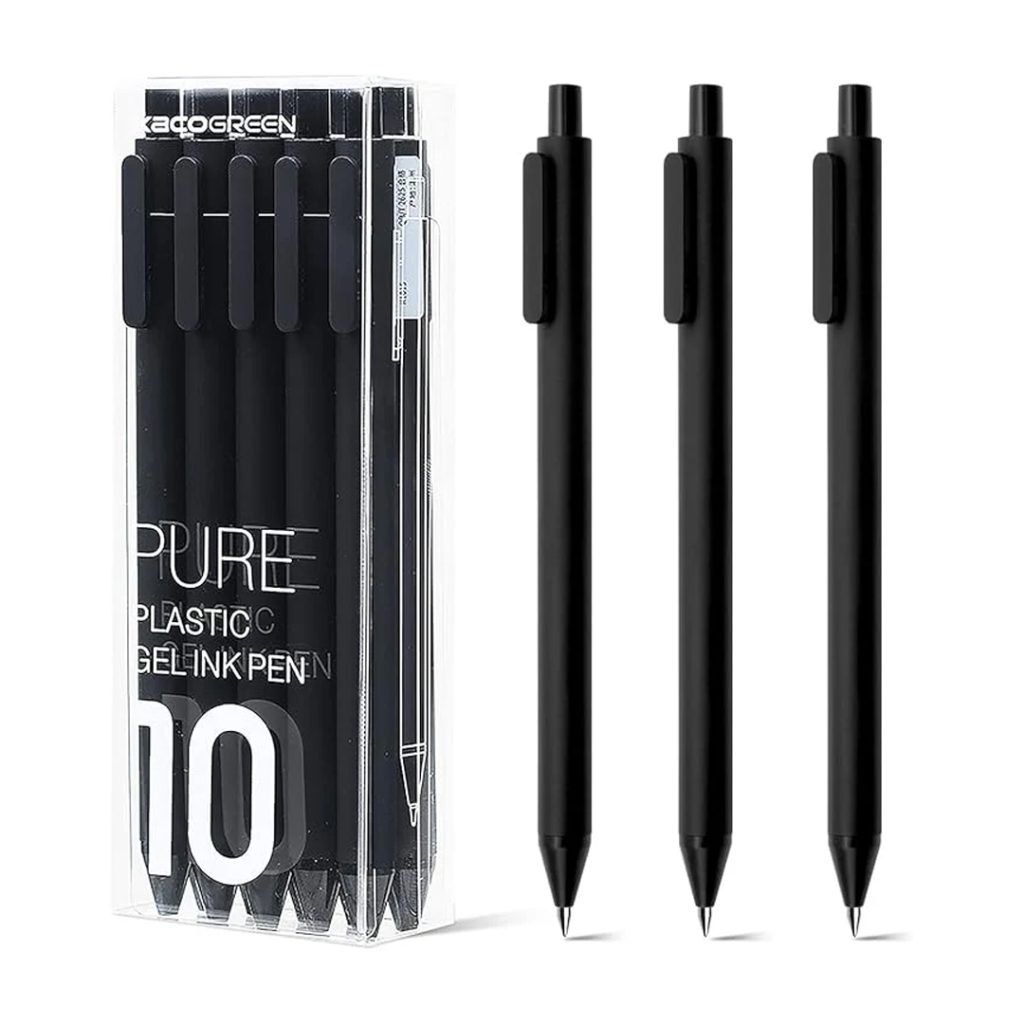 Xiaomi Kaco Pure Plastic Gel Ink Pen Set 10pcs K1015 Black with 0.5mm tip and smooth ink flow