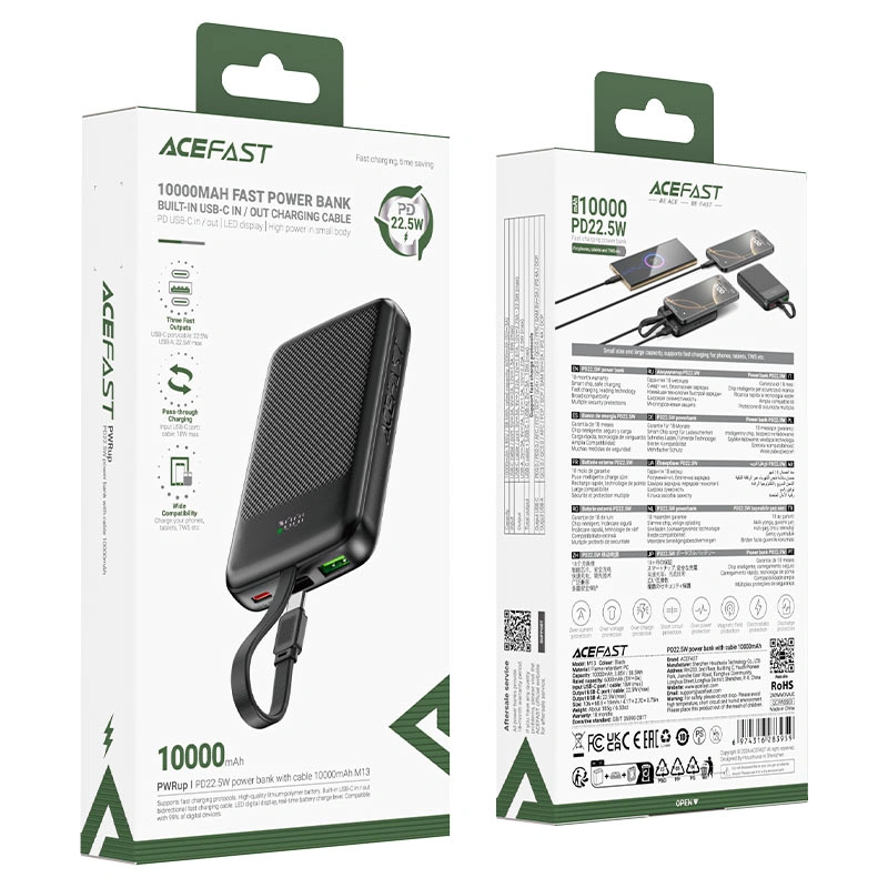 ACEFAST M13 10000mAh Power Bank 22.5W Fast Charging