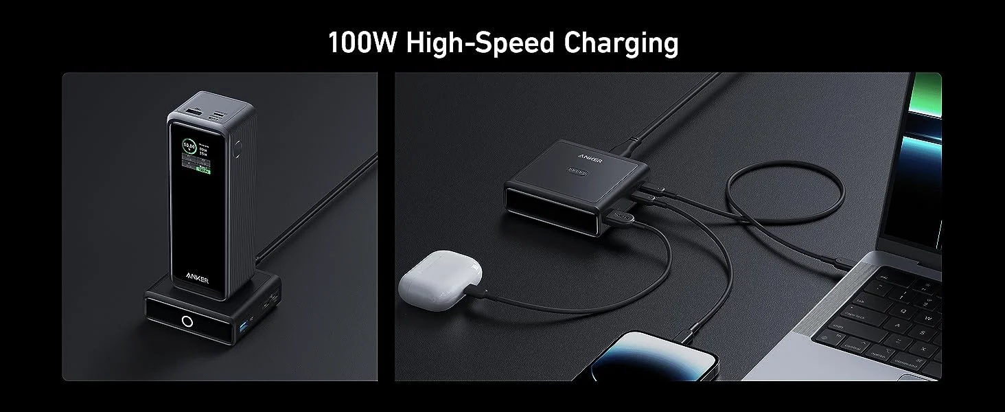 Anker GanPrime 100W Power Bank Charging Base A1902 with Ultra Fast GaN Charging