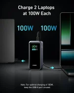 Anker Prime 20000mAh 200W Power Bank with Dual USB-C Ports and Smart Display A1336